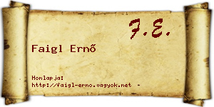 Faigl Ernő névjegykártya