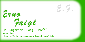 erno faigl business card